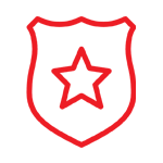 police badge icon with star