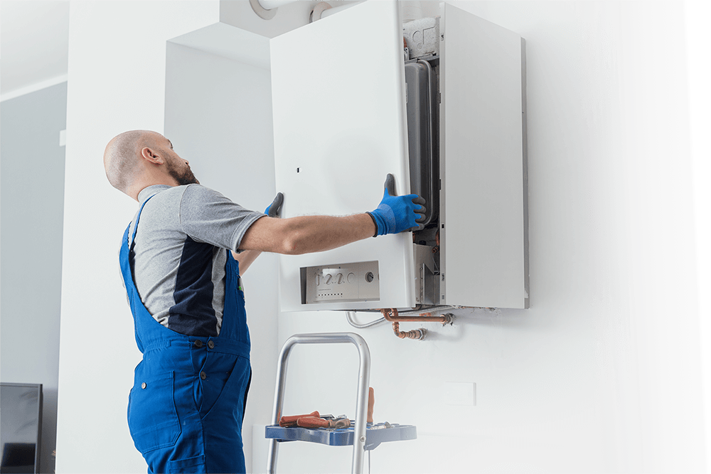 Man Repairing boiler